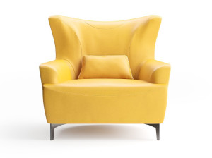 Кожаное кресло с подлокотниками