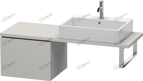 LC582200707 Шкафчик для компактной консоли L-Cube #LC5822 520 x 477 мм Бетонно-серый матовый декор Duravit