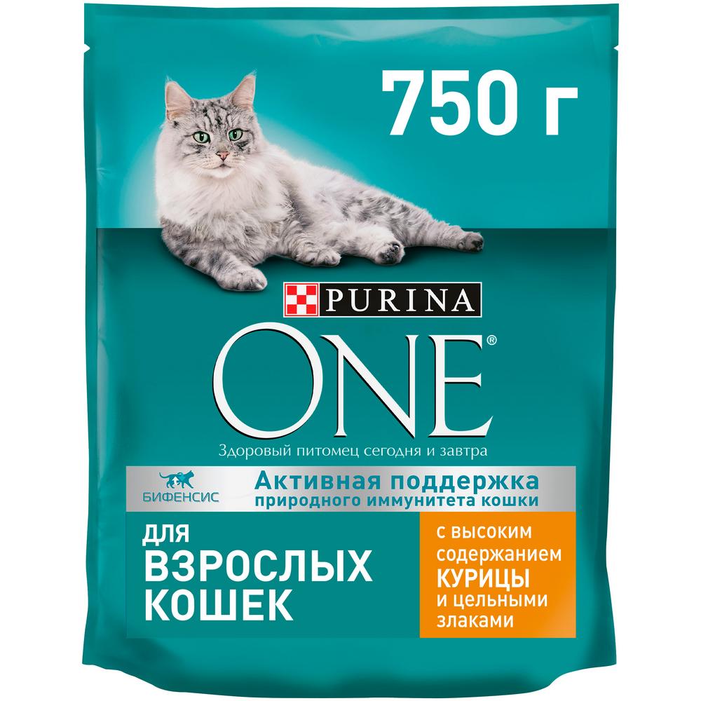 ПР0059657 Корм для кошек Курица, цельные злаки сух. 750г ONE  - Вид №5