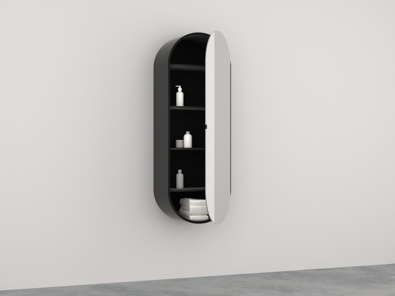 SPELCL-NM Зеркальный шкафчик реверсивный dx/sx с крашенным корпусом Elio cielo Arcadia Ceramica Cielo 