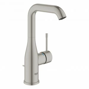 Смеситель для раковины GROHE Essence New с высоким изливом и донным клапаном, суперсталь (32628DC1)