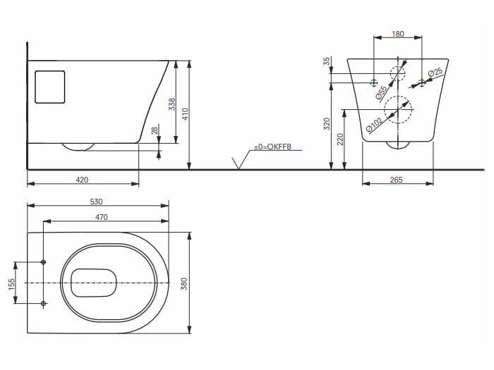 Керамический подвесной туалет без бриды TOTO ES ARCH-00055012 - Вид №2