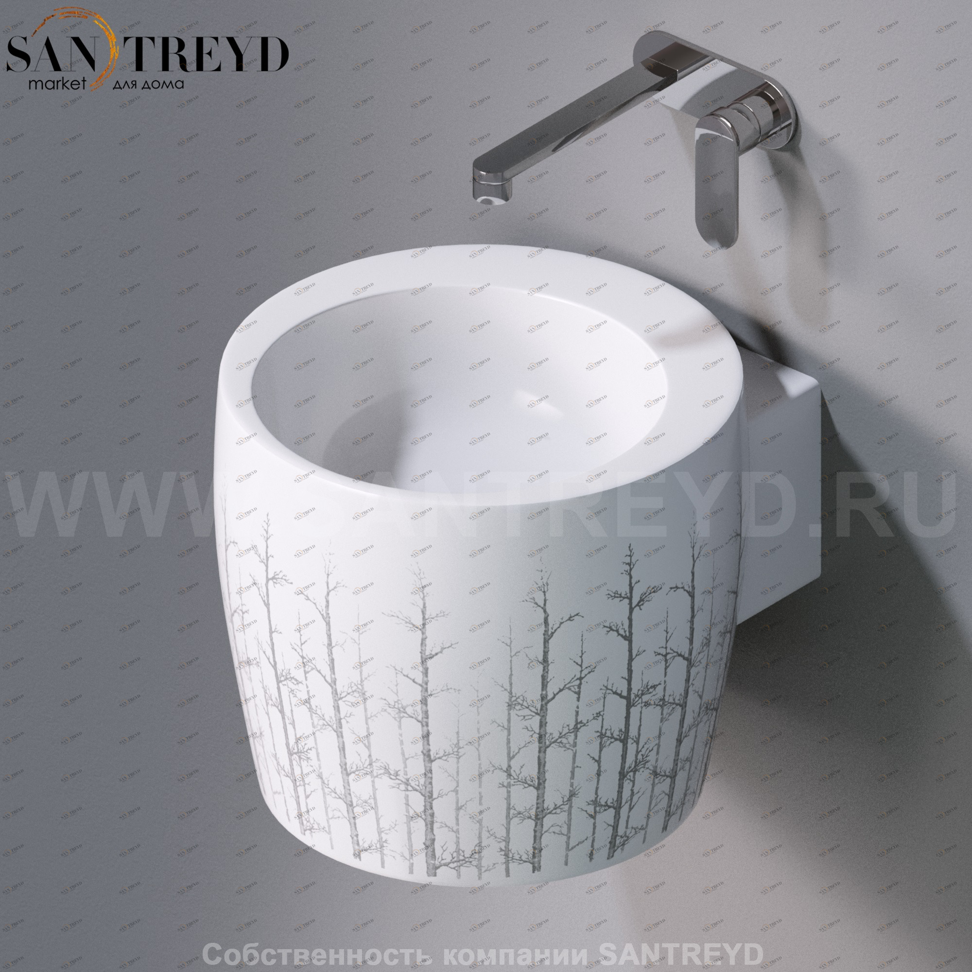 L102T0R0V1.405 Подвесная раковина настенная круглая A. e T. Italia SPOT белая AeT ITALIA TOTEM