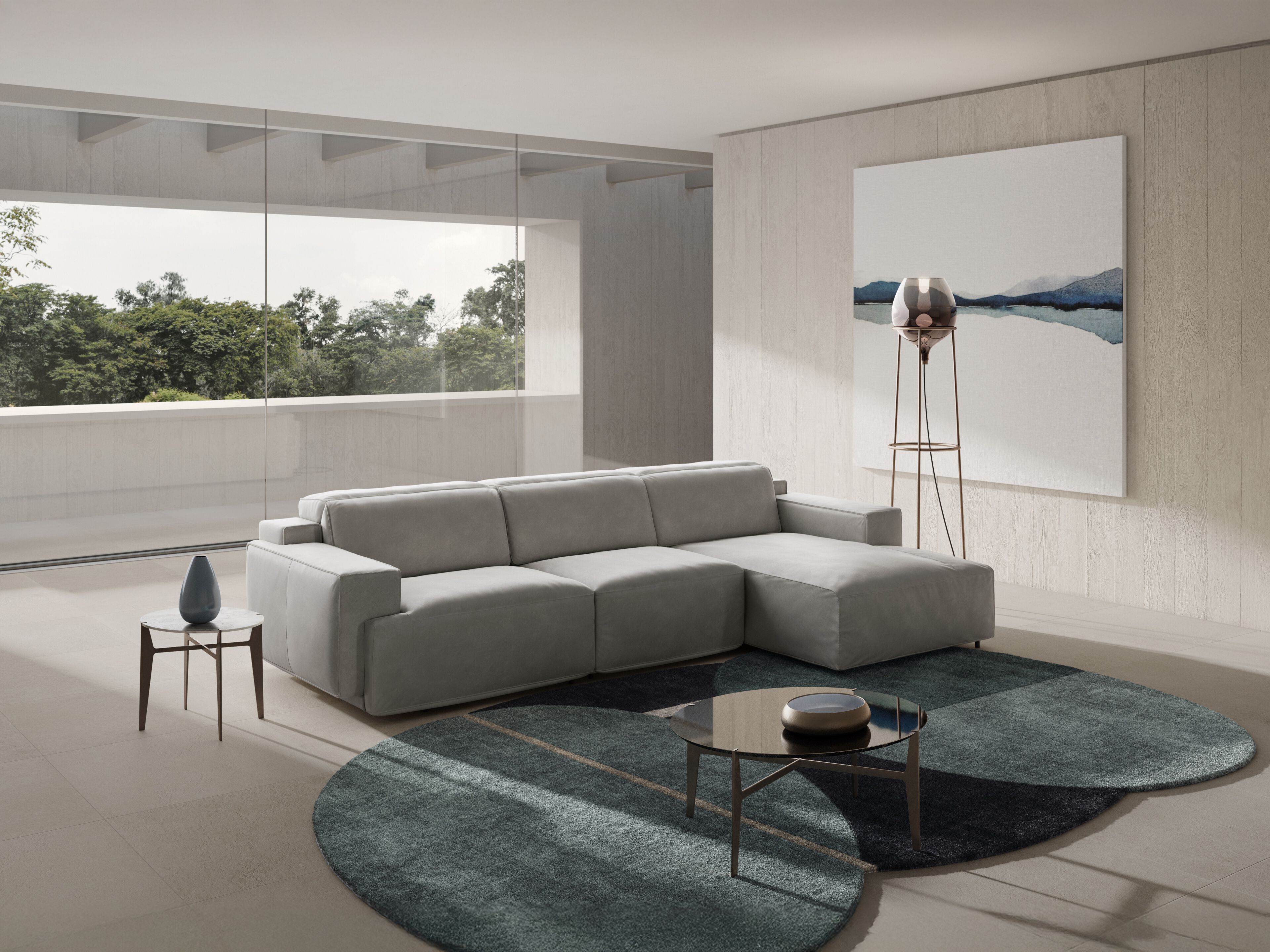 3-местный кожаный диван с откидывающейся спинкой Natuzzi Italia IAGO ARCH-00067871 - Вид №5