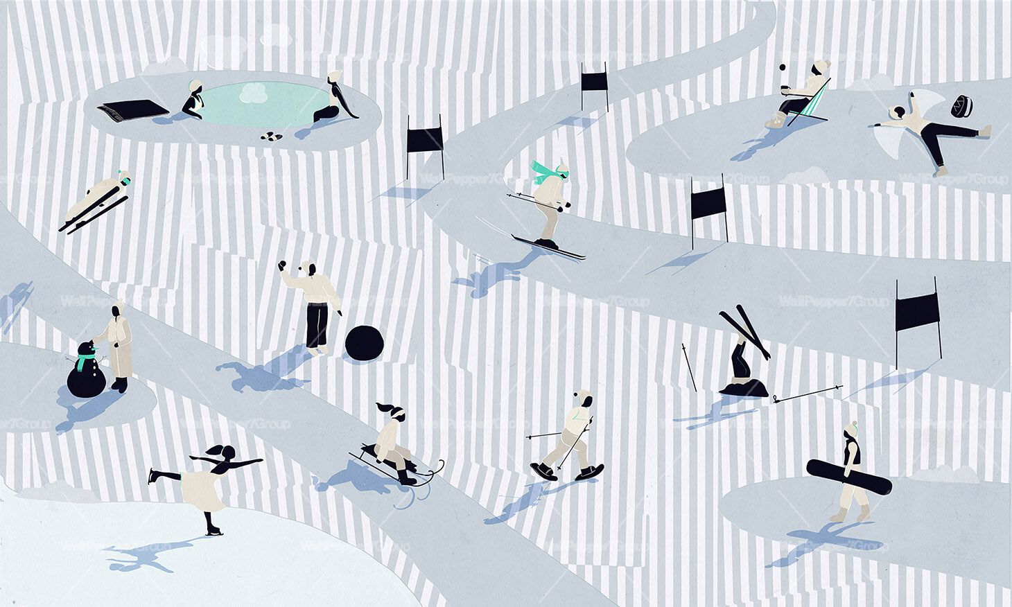 Обои из натурального ПВХ, экологически чистые, моющиеся WallPepper SETTIMANA BIANCA ARCH-00144004 - Вид №1