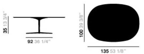arper Низкий овальный журнальный столик из мдф Eolo sun-id-1462063 - Вид №2