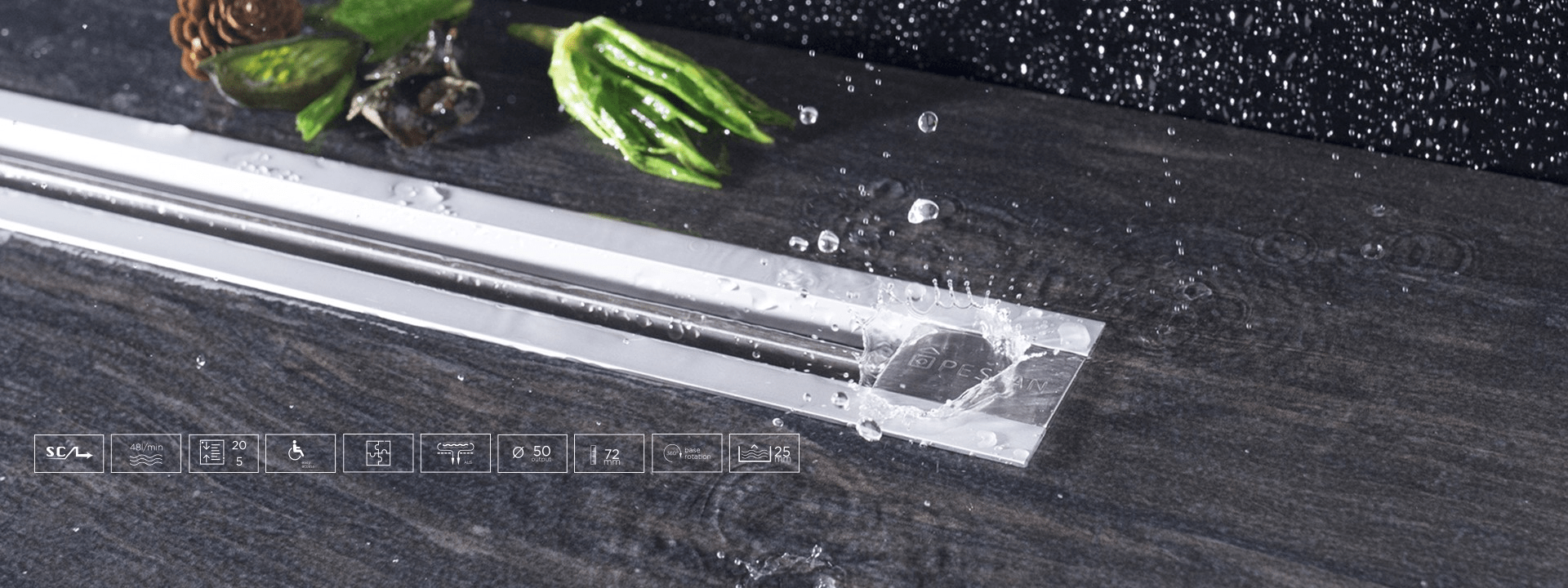 Линейный трап 1050 мм CONFLUO PREMIUM SLIM LINE 13100037 PESTAN  - Вид №7