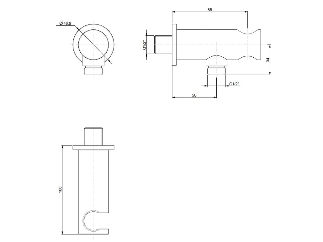 Держатель для ручного душа с водоотводом Rubinetterie Frattini Pepe XL ARCH-00141199 - Вид №2