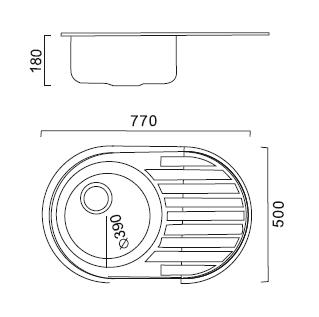 HBS5077 Кухонная мойка , матовая сталь Haiba  - Вид №2