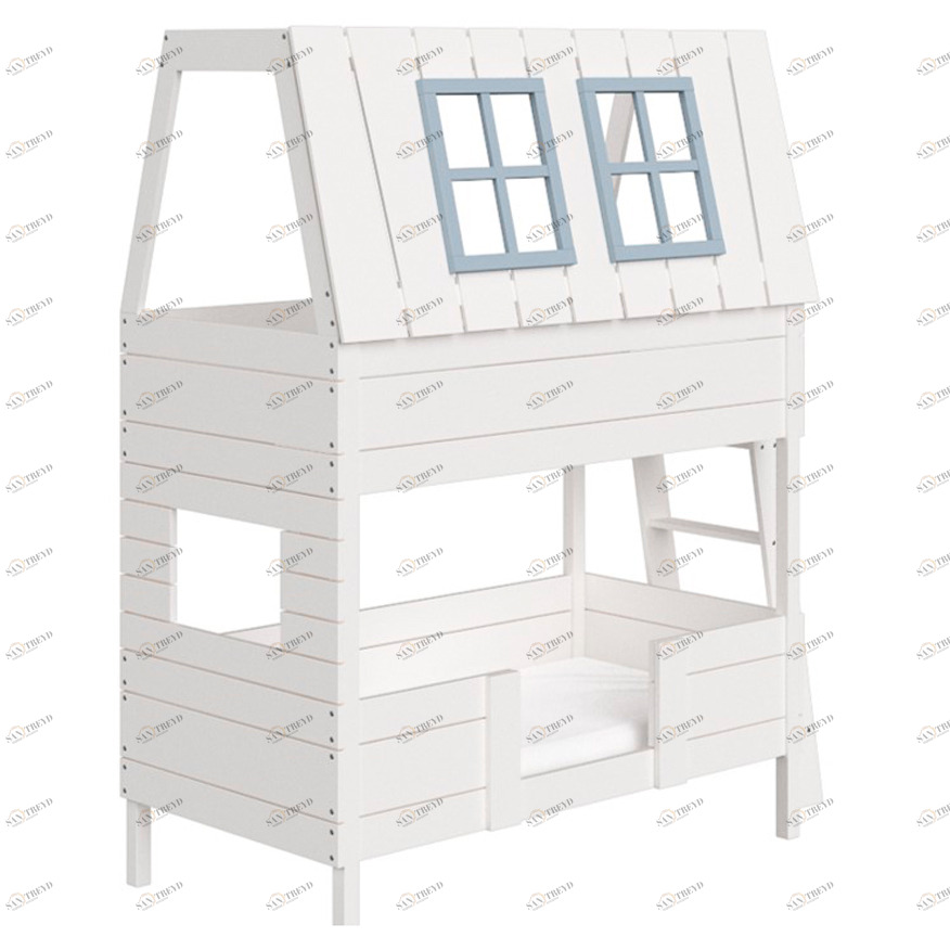 Кровать-домик двухъярусная Home West M 80х160 см белая ELLIPSE ELLIPSE HOME 351799 Белый Santreyd 