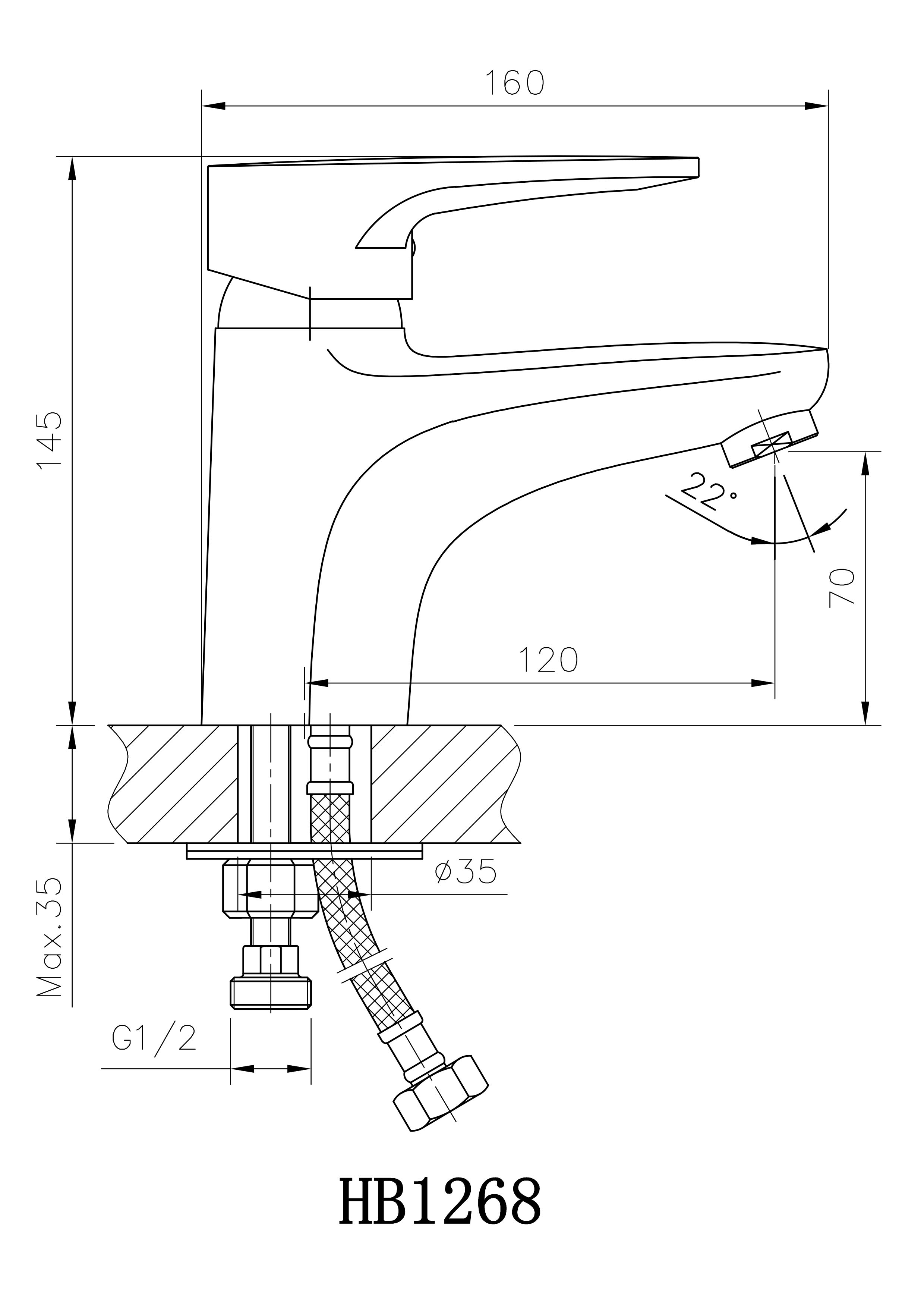 HB1268 Смеситель для раковины с гигиеническим душем , хром Haiba  - Вид №2