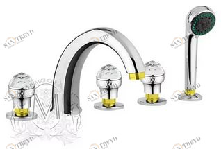 Смеситель MIGLIORE Axo Swarovski ML.AXO-680F.CRDO для ванны/душа - хром/золото 