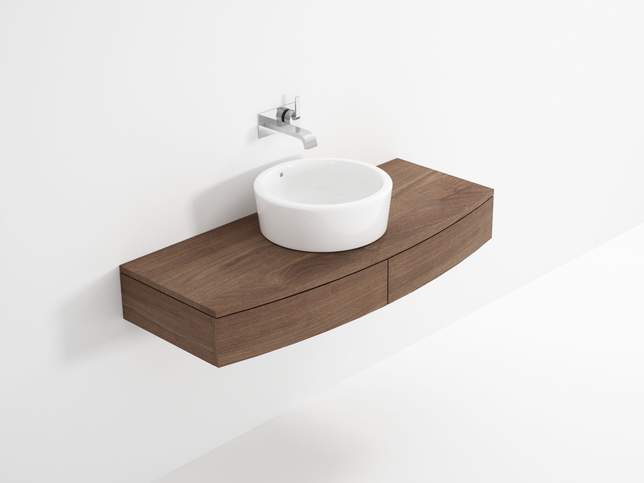 Деревянный подвесной умывальник с ящиками KARPENTER ARCH-00017151 - Вид №5