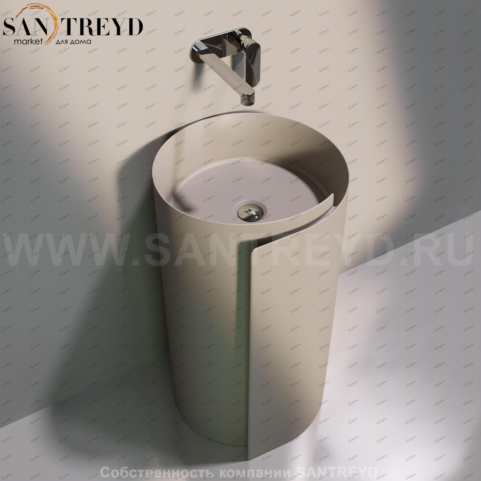 MR44P1019 Напольная раковина стоящая круглая Ceramica Flaminia Roll