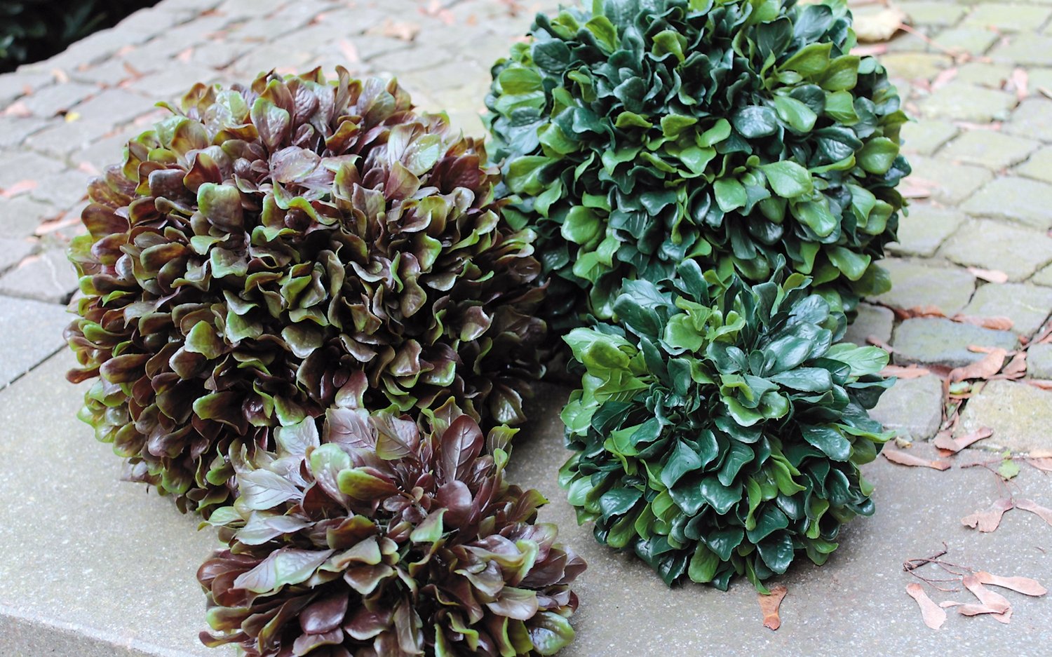 4796 849 a3 Декоративный шар 'капустный лист', Ø 20 см, зелено-бордовый H-andreas  - Вид №1