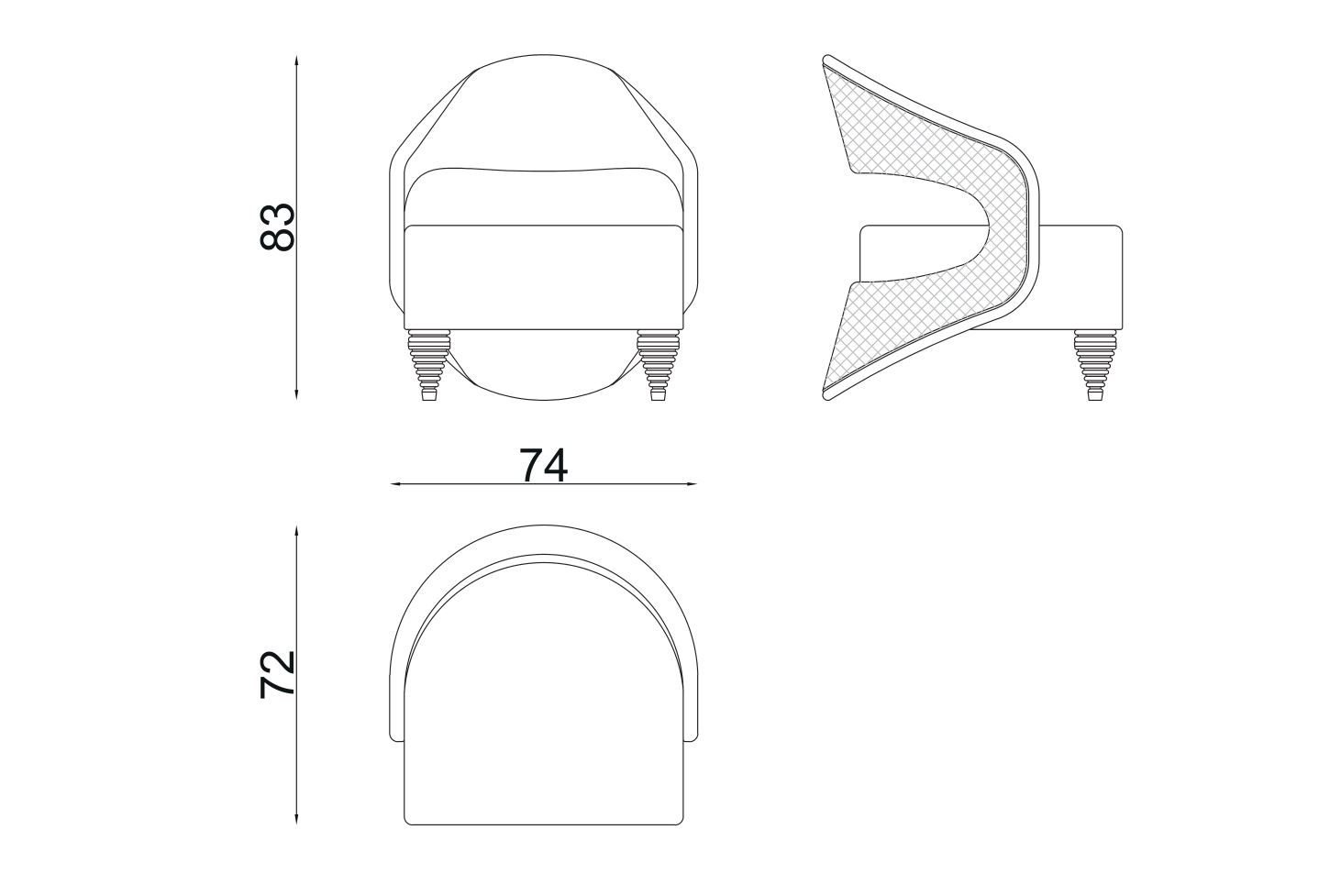 Тканевое кресло с подлокотниками Zebrano Quintus ARCH-00094422 - Вид №4