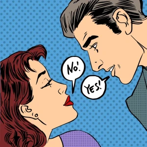 Картина на холсте «Пара No Yes» 30х30 см 17983138 STLM-2088068