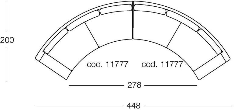arflex Изогнутый диван из ткани sun-id-1362624 - Вид №6