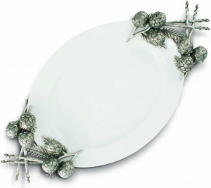 10648854 Vagabond House Блюдо сервировочное с ручками Vagabond House Артишок 66х36см, керамика Керамика