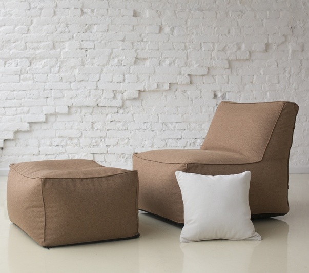 Бескаркасное модульное кресло с пуфом Terra коричневое Kiton 10 МАСТЕРСКАЯ КРЕСЛО  335268 Коричневый Santreyd  - Вид №1