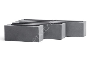 41.1020-0031-WGR-60 Кашпо  ERGO - серия Just - Узкий низкий прямоугольник - Светло-серый камень Цветочная коллекция