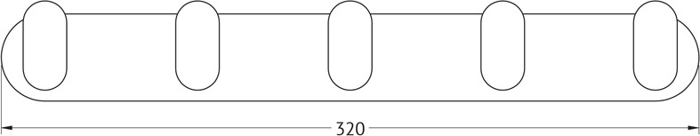 7755 Планка с 5-ю крючками 32 cm ARTWELLE Schwarz - Вид №1