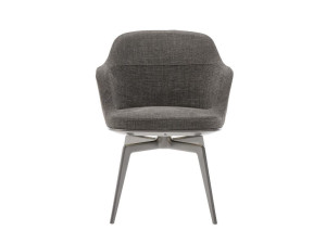 Тканевый поворотный стул с подлокотниками