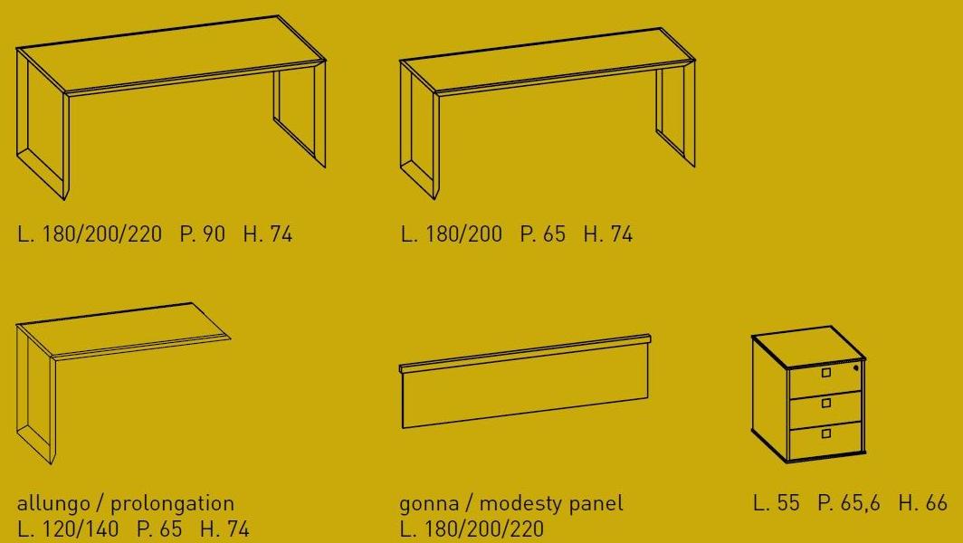 IFT Угловой рабочий стол из алюминия и стекла 45/90 sun-id-1504120 - Вид №3