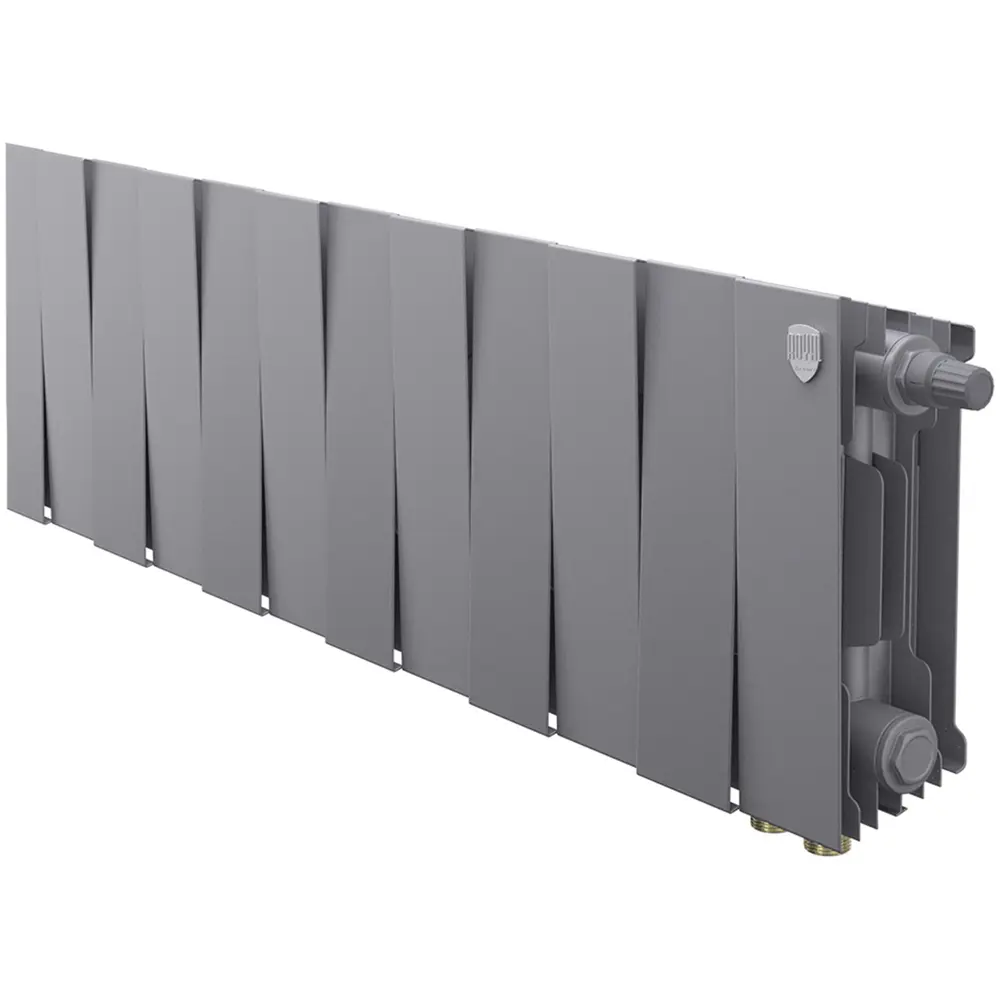 Радиатор секционный Royal Thermo Pianoforte VDR 200/100 12 секций нижнее правое подключение биметалл серый 86733743 STLM-2196924  - Вид №1