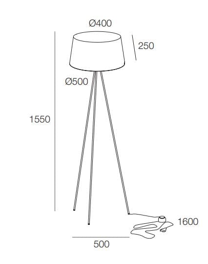Напольная лампа из ткани и стали Novalux Chanel ARCH-00131099 - Вид №1