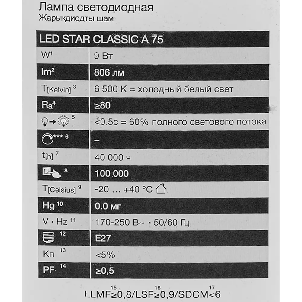 Светодиодная лампа OSRAM груша 9Вт с холодным белым светом 85099637 STLM-0929266 - Вид №4