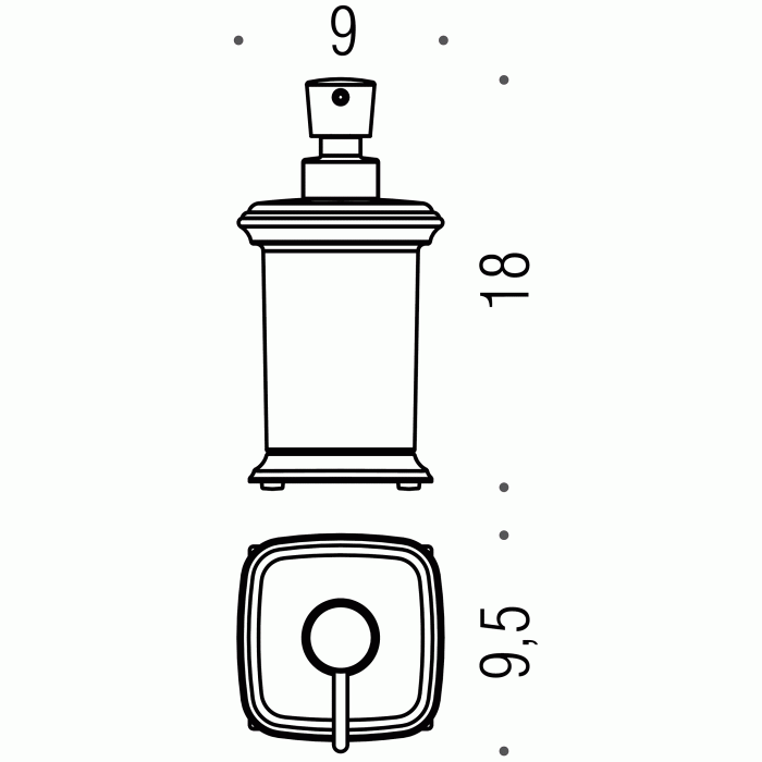 B9326 Дозатор для жидкого мыла настольный (хром) COLOMBO PORTOFINO Colombo Design - Вид №3