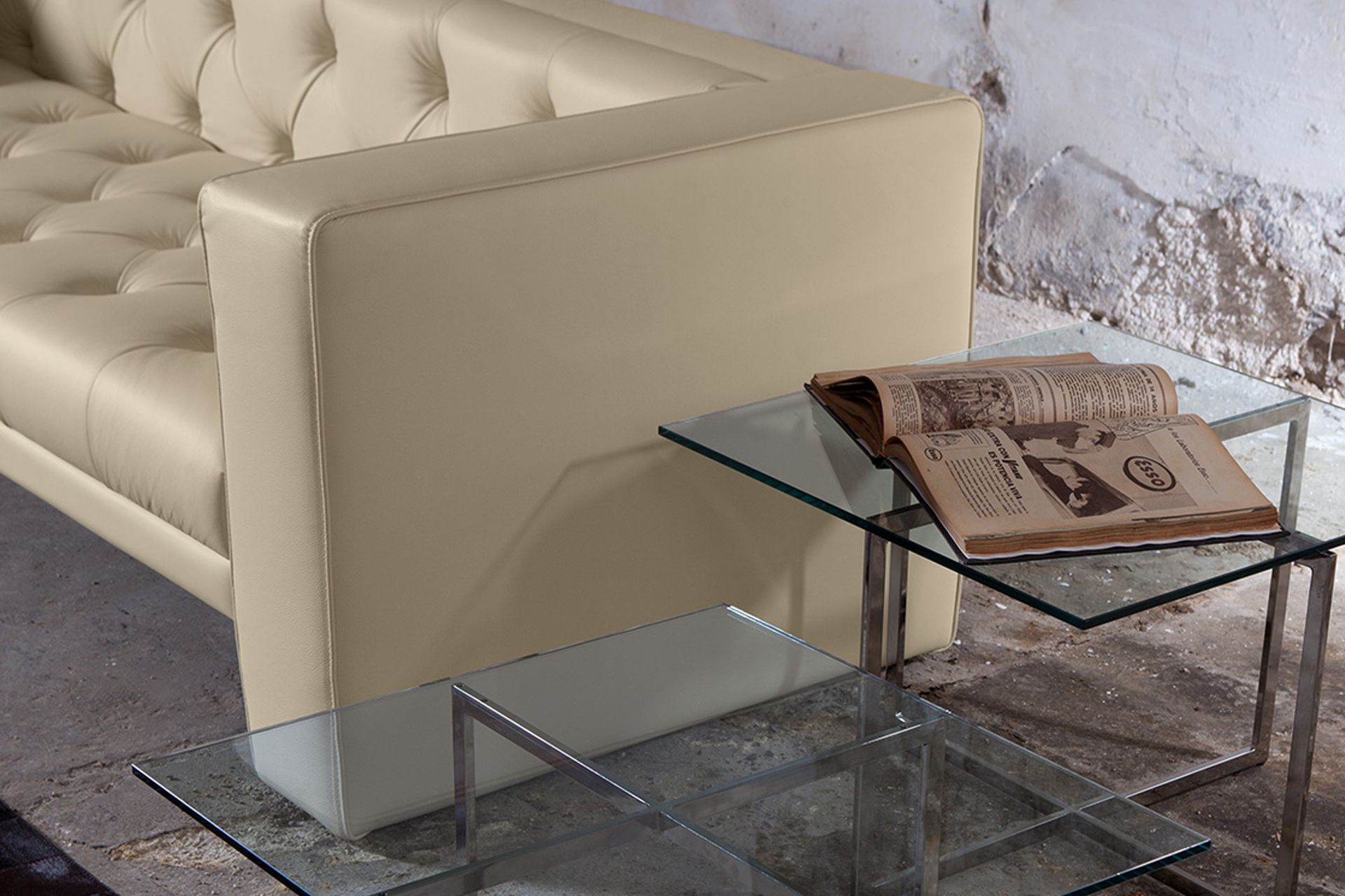 3-местный кожаный капитонный диван Domingo Salotti ARCH-00153184 - Вид №2