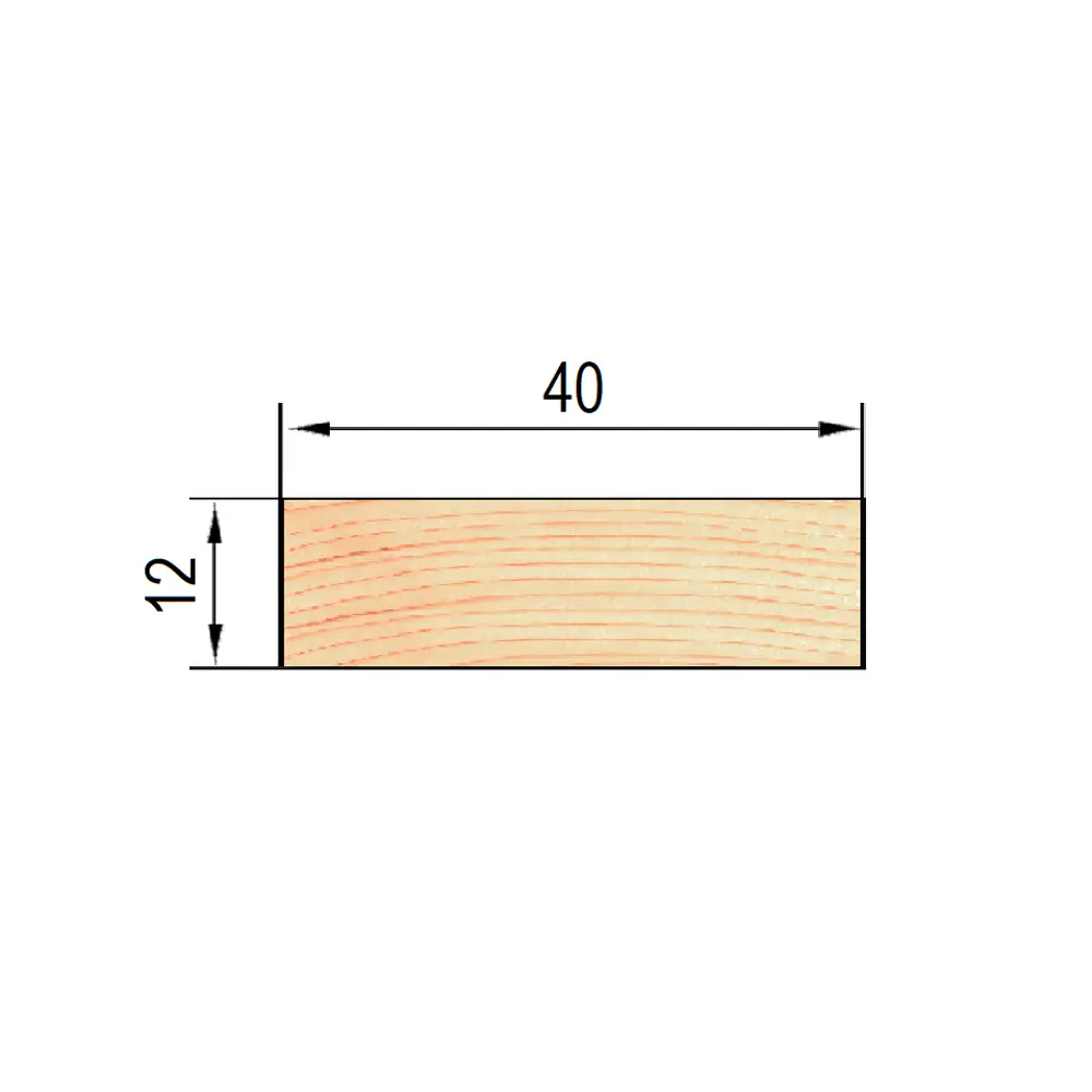 82276315 Брусок сращенный 12x40x2000 мм хвоя без сучков STLM-0023815 Santreyd  - Вид №2