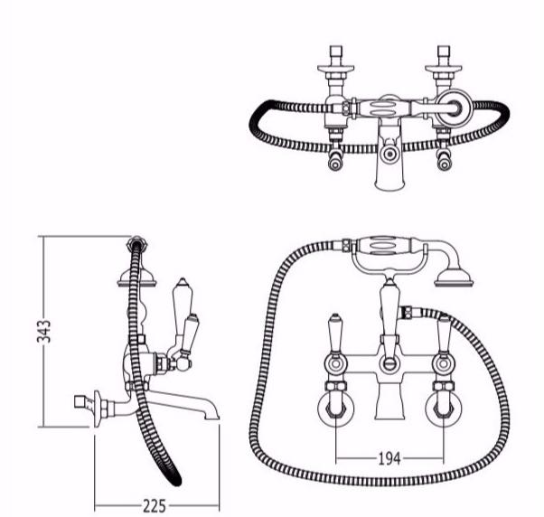 Devon&Devon Настенный смеситель для ванны с ручным душем Dandy sun-id-1438385 - Вид №1