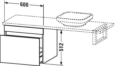 DS533304343 DuraStyle Шкафчик для консоли Базальт матовый, декор Duravit - Вид №1