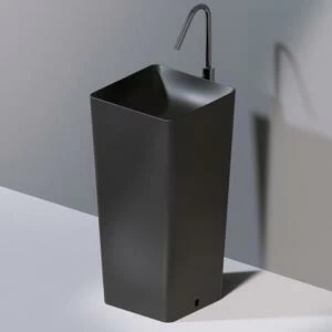 L506T0R0VT105 Раковина напольная ELITE SQUARE 420х420х870 мм без отверстия под смеситель Черный матовый