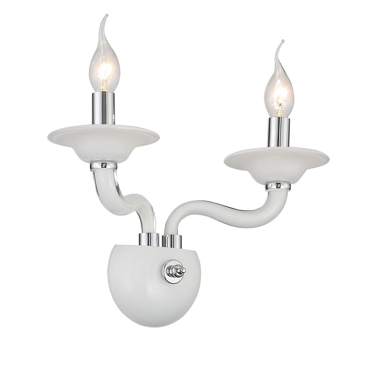 Бра металлическое с абажуром на 2 лампы белое Ferrito SL1112.501.02 ST LUCE FERRITO 00-3931735 Белый  - Вид №3