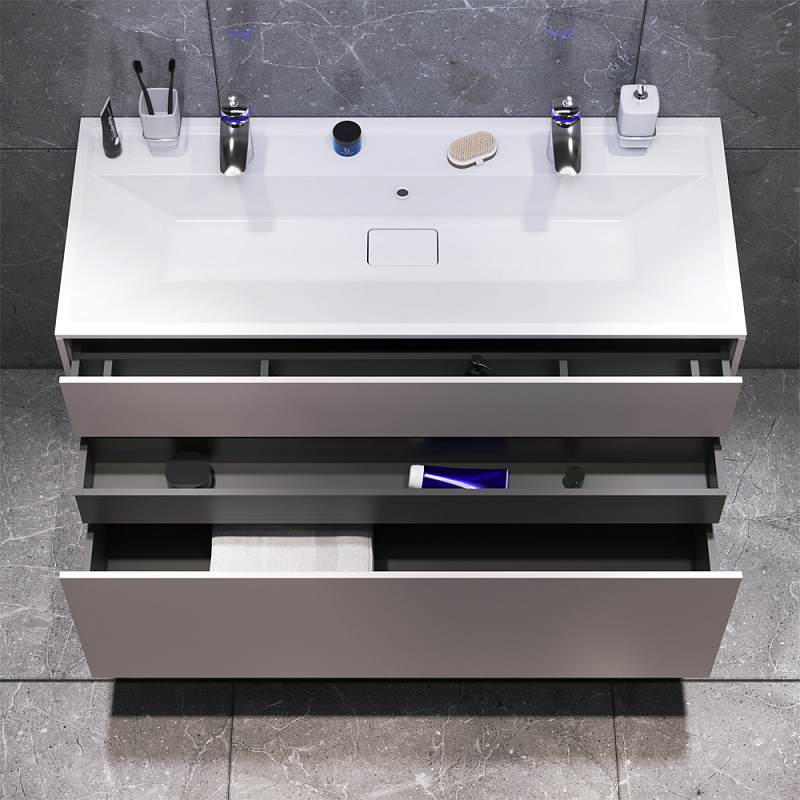 M50AFHX1203EGM INSPIRE V2.0 База под раковину подвесная 120 см 3 ящика push-to-open элегантный AM.PM Inspire 2.0  - Вид №1