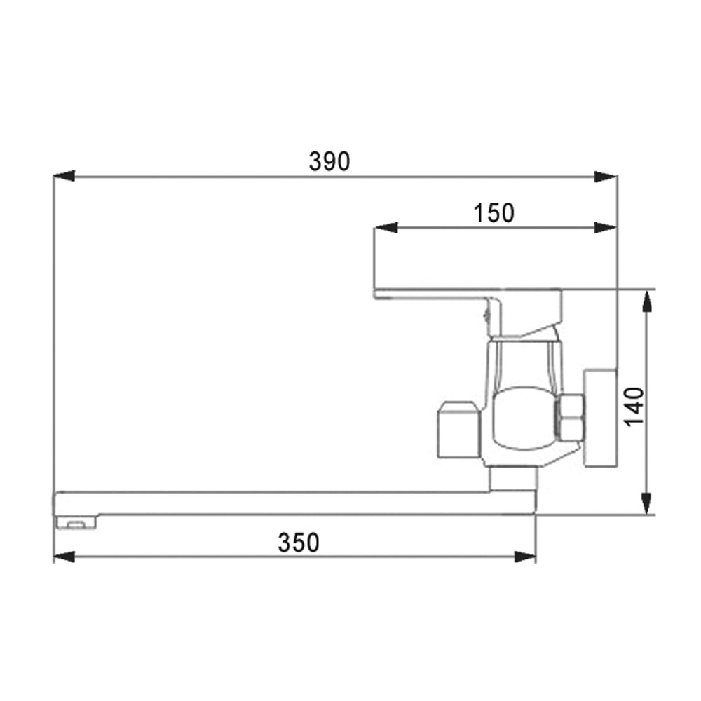 Смеситель для ванны Raiber Quattro R6003 однорычажный R6003 Santreyd  - Вид №5