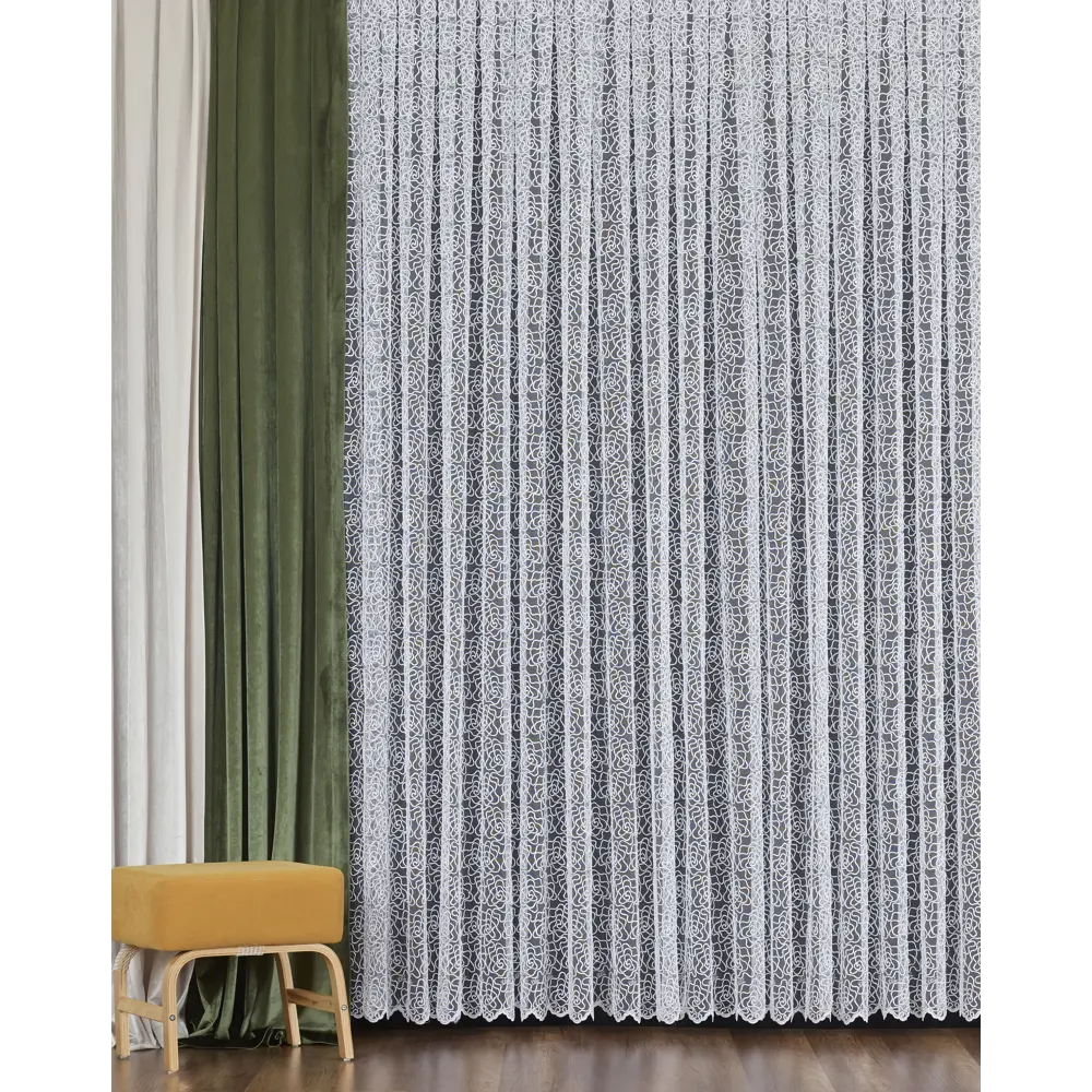 Тюль с вышивкой «Мороз» сетка 290 см цвет белый 81960433 STLM-2094456 ELIT HOME  - Вид №3