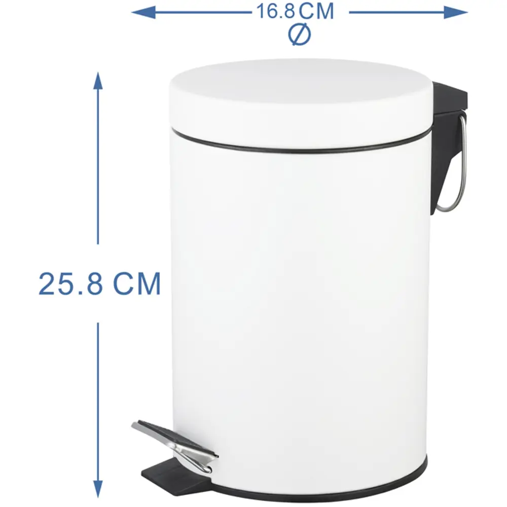 Контейнер для мусора для ванной KONSENSA Терни 3 л сталь цвет белый STLM-2089026