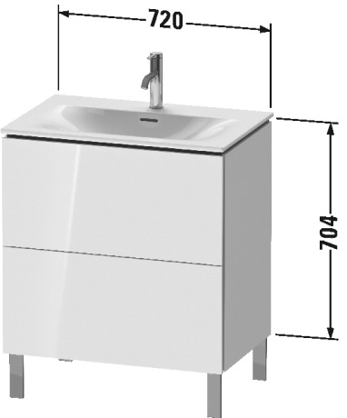 LC659607272 Тумбочка напольная L-Cube #LC6596 720 x 481 мм Дуб брашированный, натуральный шпон Duravit - Вид №1