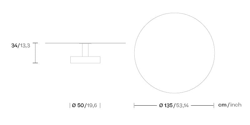 Круглый низкий журнальный столик Kettal Roll ARCH-00028388 - Вид №2