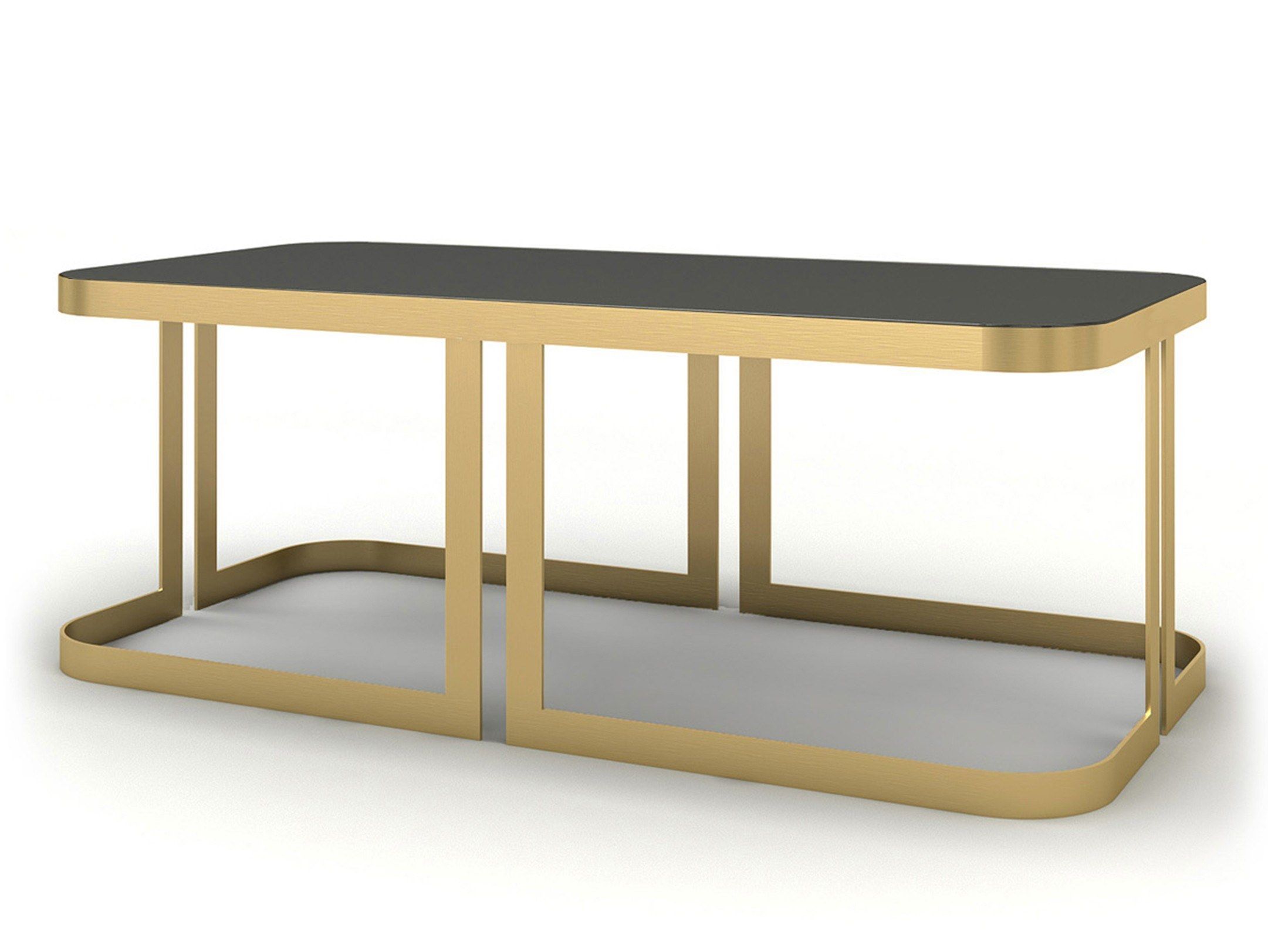 Латунный прямоугольный низкий журнальный столик MARIONI ARCH-00062552 - Вид №1