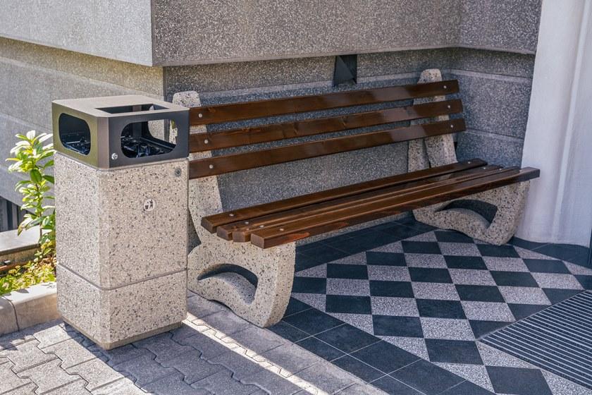 ENCHO ENCHEV - ETE Скамейка из бетона и дерева со спинкой  39  - Вид №8