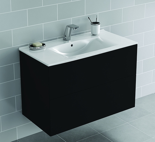 9751021111 IDO Elegant напольная тумба под умывальник, с двумя ящиками, W = 600 мм, W1 = 610 мм, белый - Вид №5