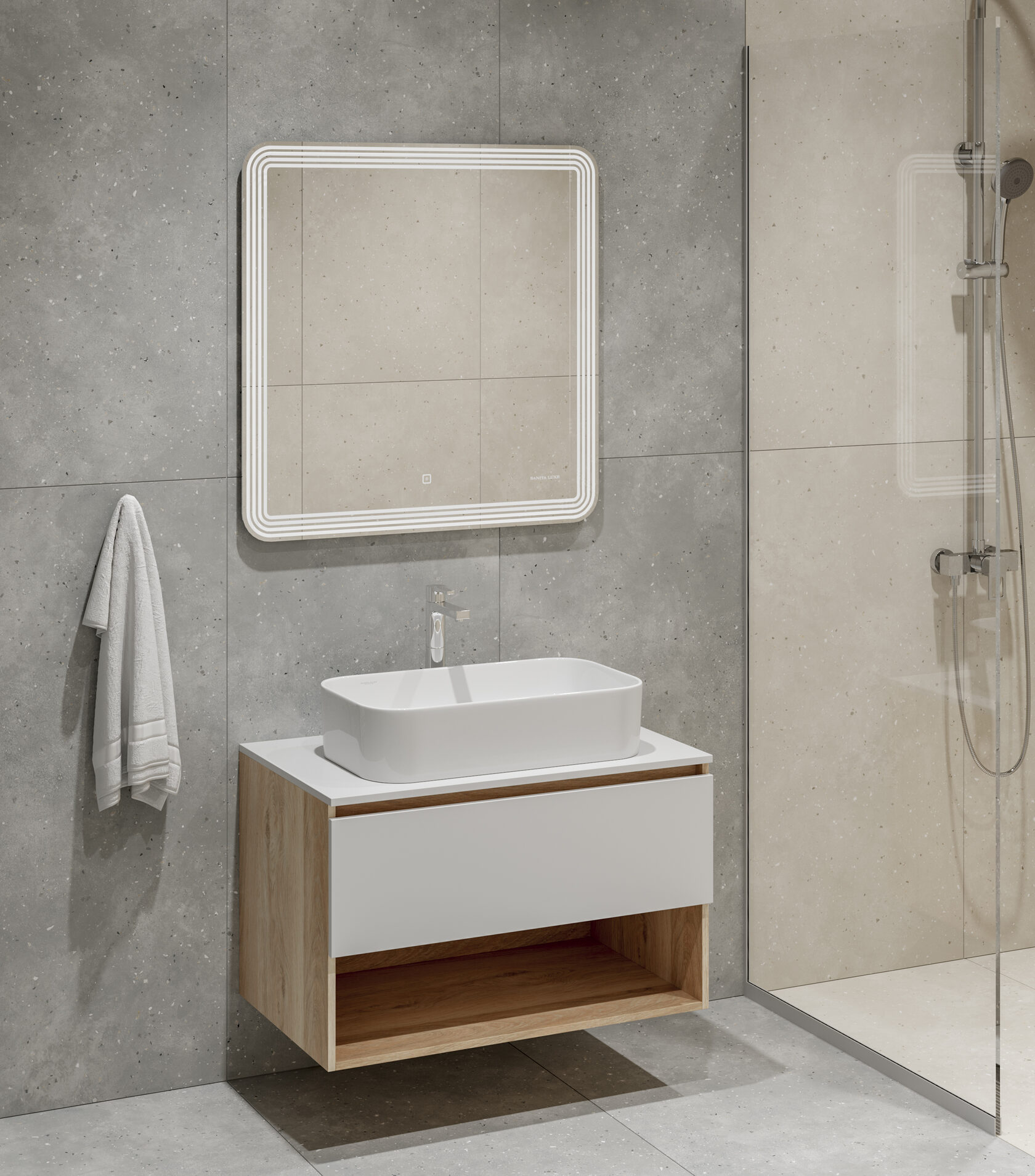 Тумба подвесная Infinity 80-10 дуб SANITA LUXE INFSLCW80251W1 - Вид №2