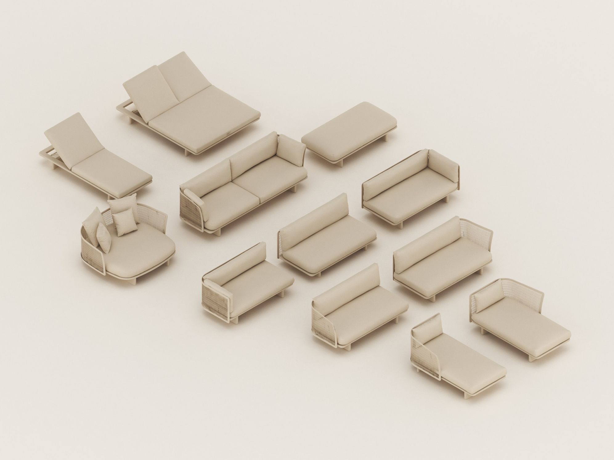 Ткань сад диван Kettal сетка ARCH-00009300 - Вид №4