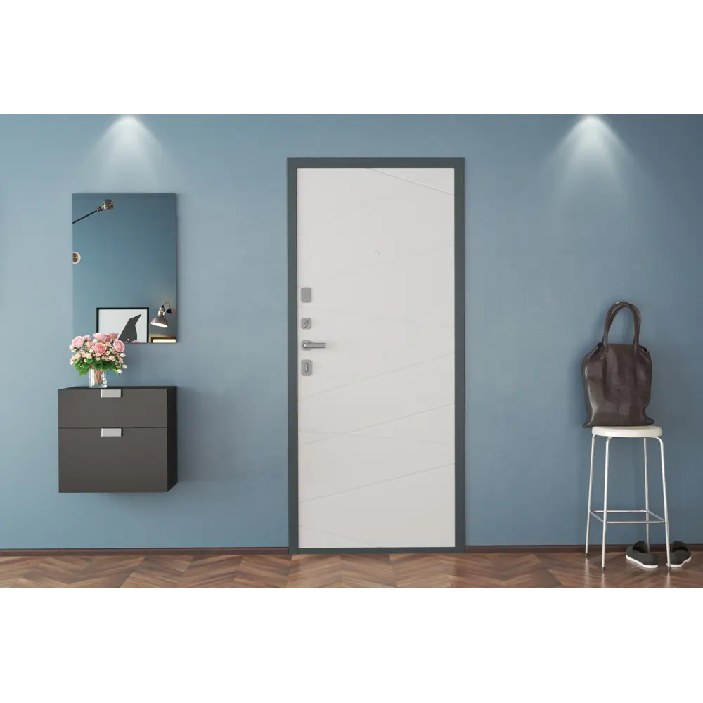 Дверь входная металлическая Премиум Плюс 99x205 см правая роял вуд белый DOORHAN STLM-2142070 - Вид №6